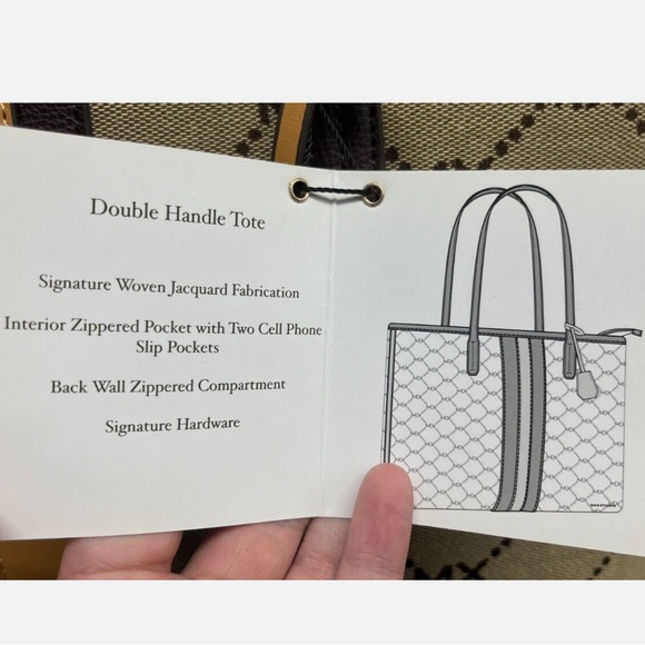 Max Studio Signature Woven Jacquard Collection Double Handled Tote - Picture 8 of 8